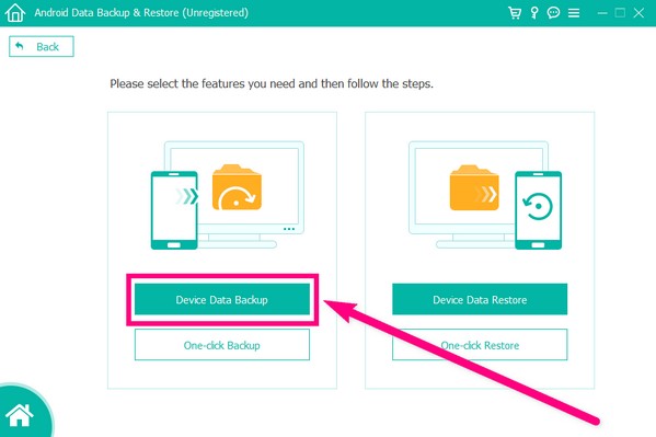 select the Device Data Backup