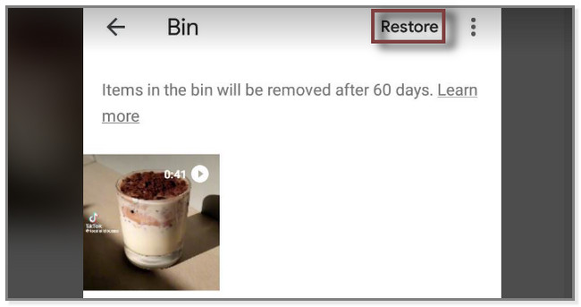 Restore button