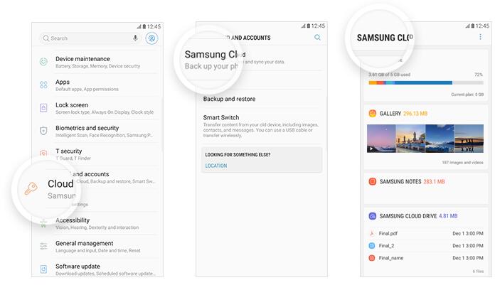 samsung cloud settings