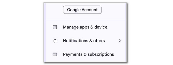 tap google account button