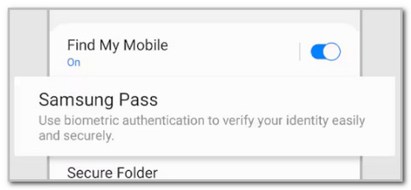 tap samsung pass button