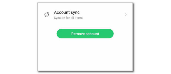 tap remove account button