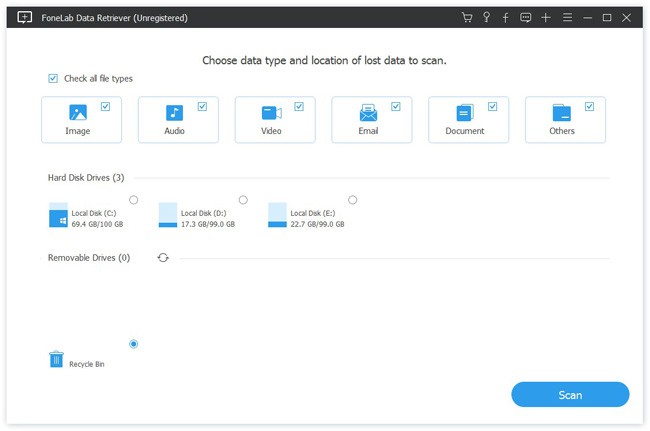 choose file type and location