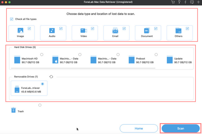 choose the Hard Disk Drive or Removable Drives