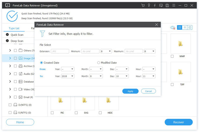 recover data retriever choose data