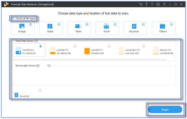 click the Check All File Types box