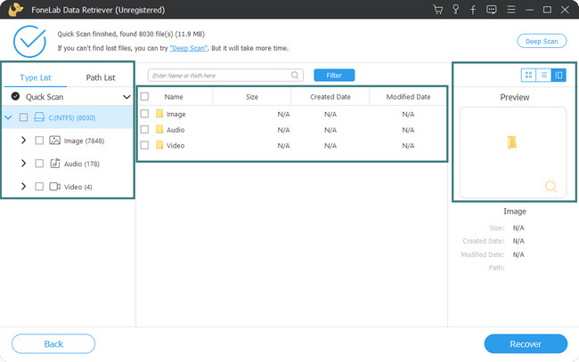 add or select all the files in the recovery process