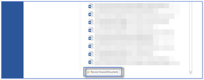 click the Recover Unsaved Documents button