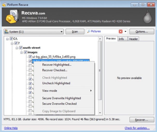 recuva recovery software