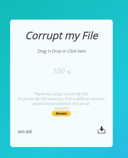 corrupt photo reader as filetype