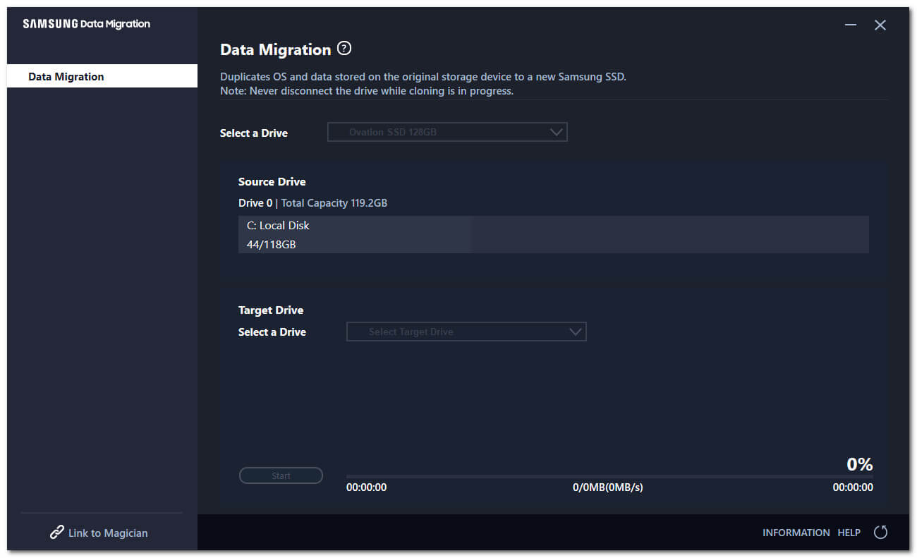 Миграция windows на ssd. Samsung data Migration.