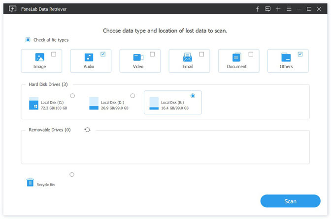 select datas type and location