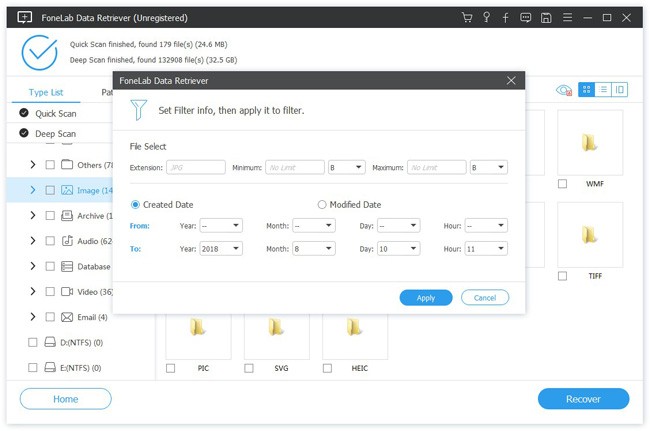 set filter info