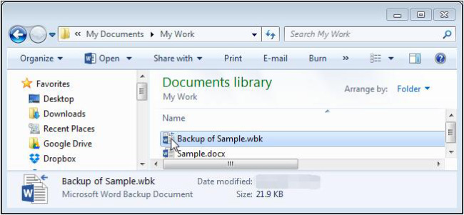 where are word backup files stored mac