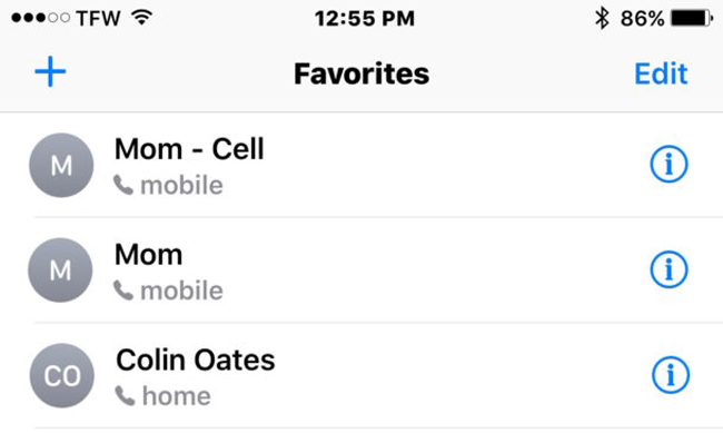 Remove Contact from Favorites on iPhone Phone App