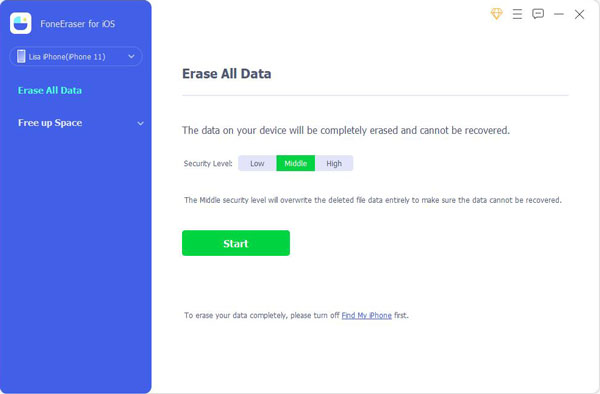 erase all data