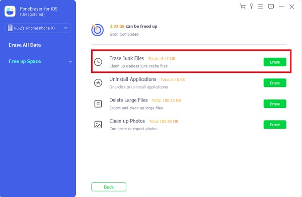 choose Erase Junk Files