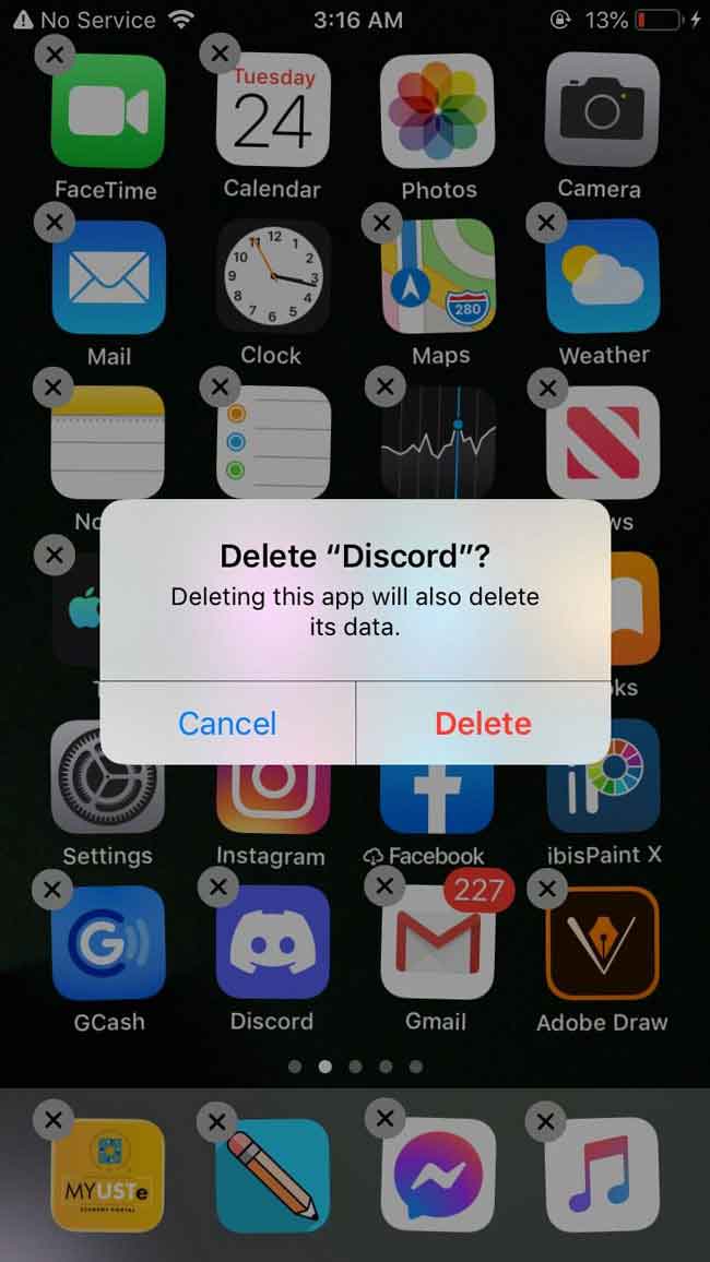 delete app