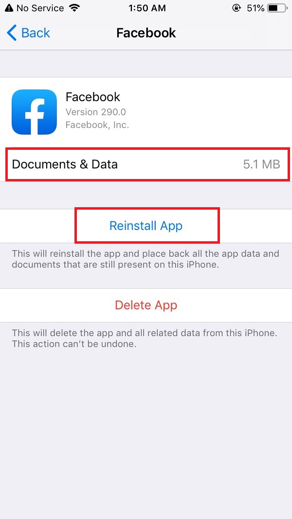 reinstall app