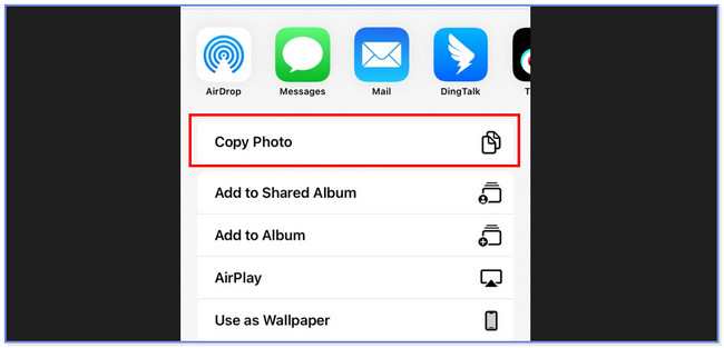 tap copy photo button