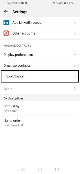 export option