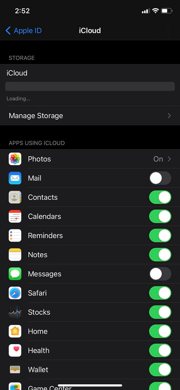 icloud переключить контакт