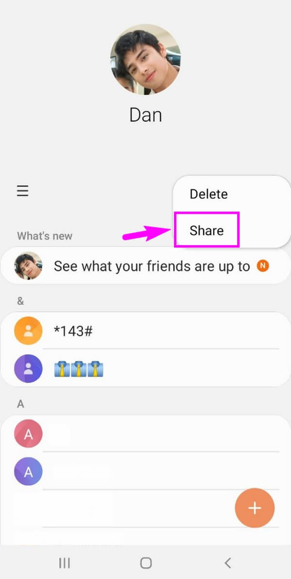 choose the Share option