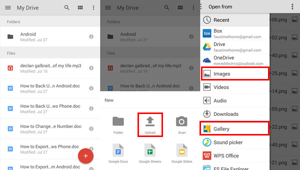 transfer lg to samsung via google drive