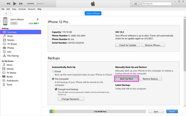 iPhone App Data Backup with iTunes