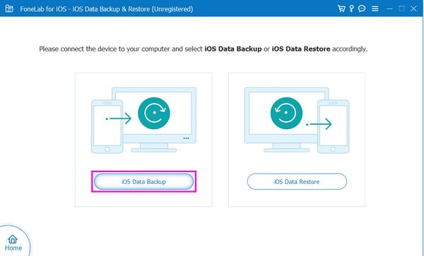 click the iOS Data Backup