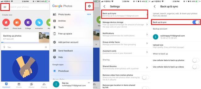 iphone google photos backup