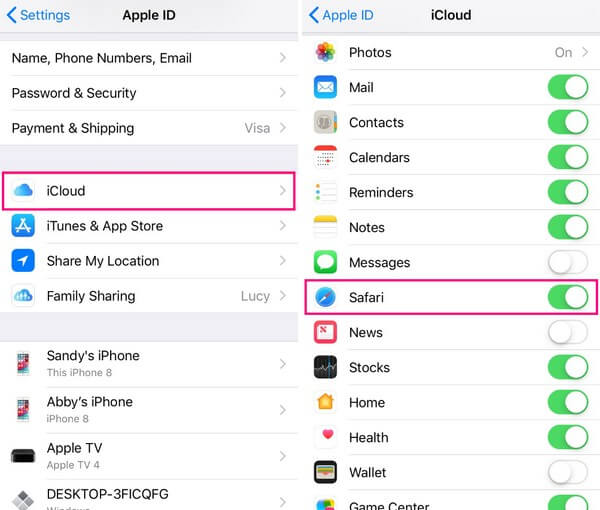 Safari iCloud Syncing