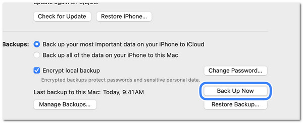 backup iphone with finder