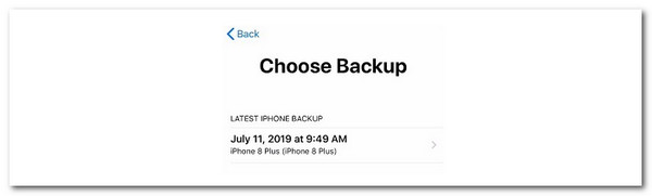 choose icloud backup