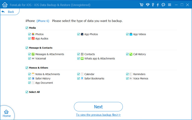 How to backup iPad choose content