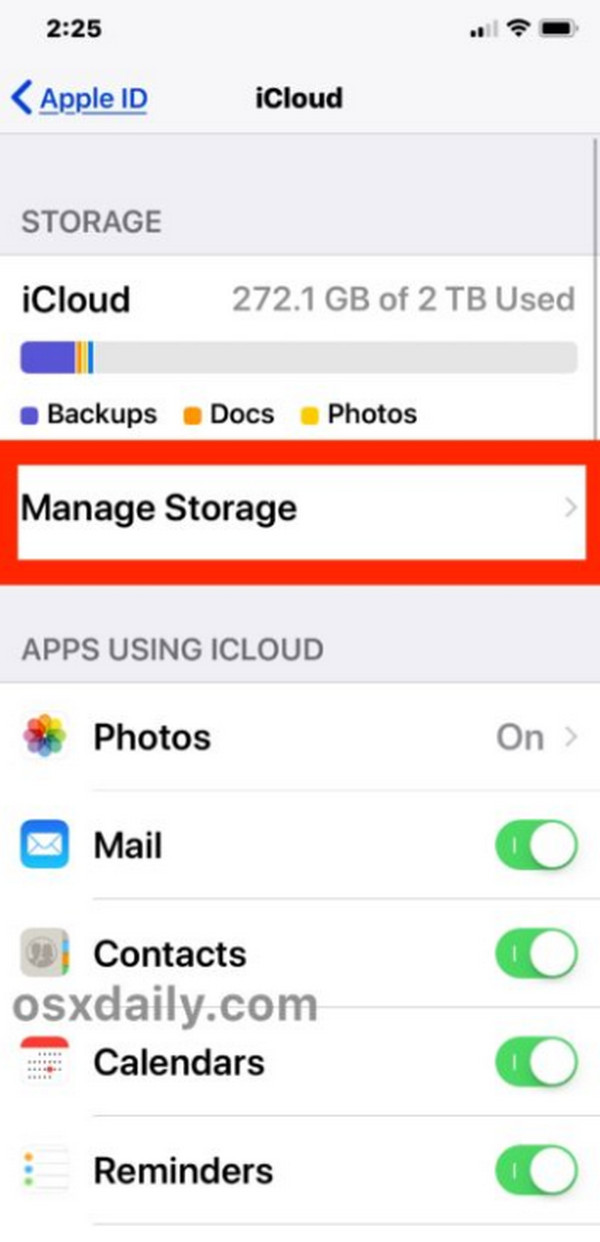 manage storage on iphone