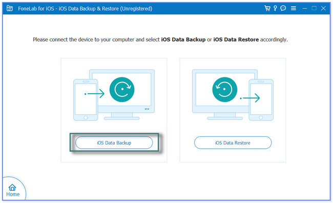 Click the iOS Data Backup button