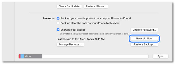 backup now with finder