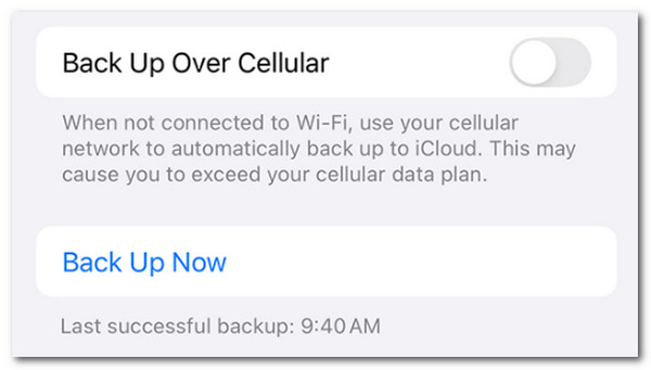 backup now with icloud