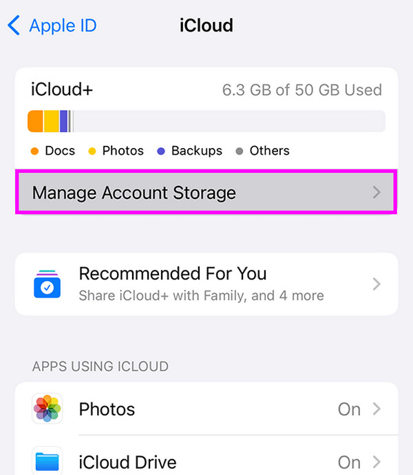 manage account storage