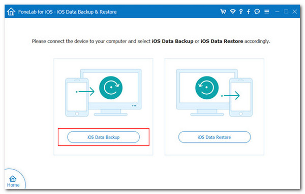 click ios data backup button