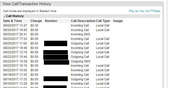 deleted call history