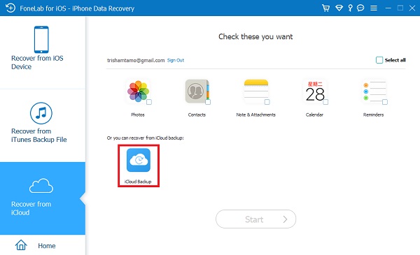 Recover from iCloud Backup File