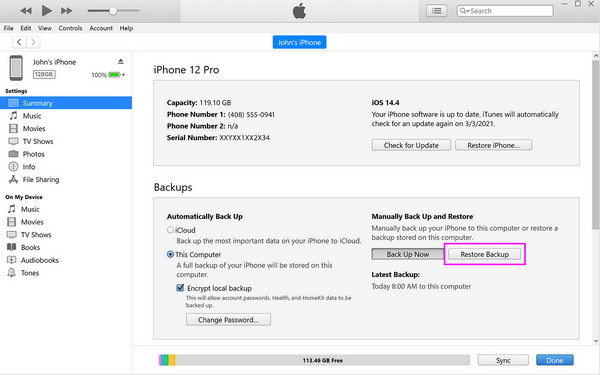 recover deleted photos using itunes backup