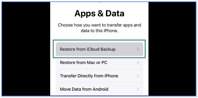 choose the Restore from iCloud Backup button