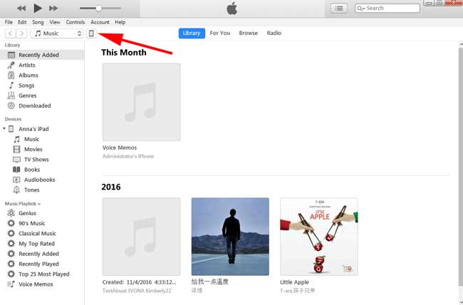 itunes interface