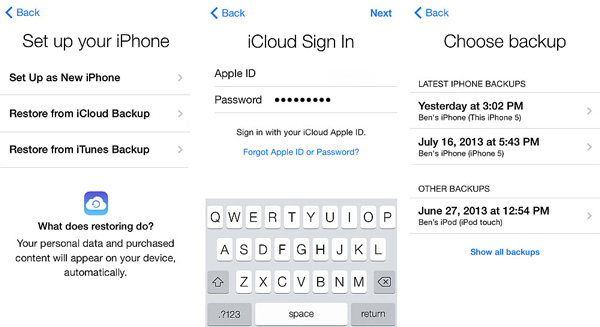 通过重置恢复已删除的 iCloud 备份