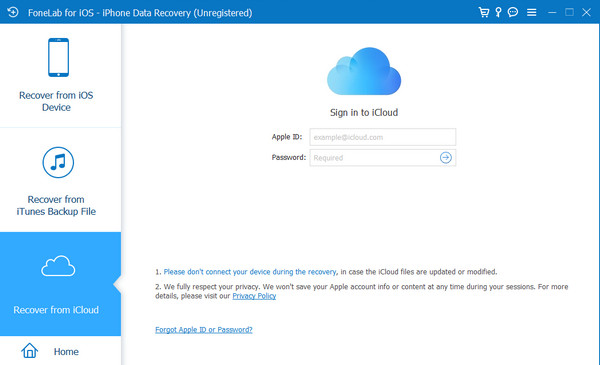 log into icloud account