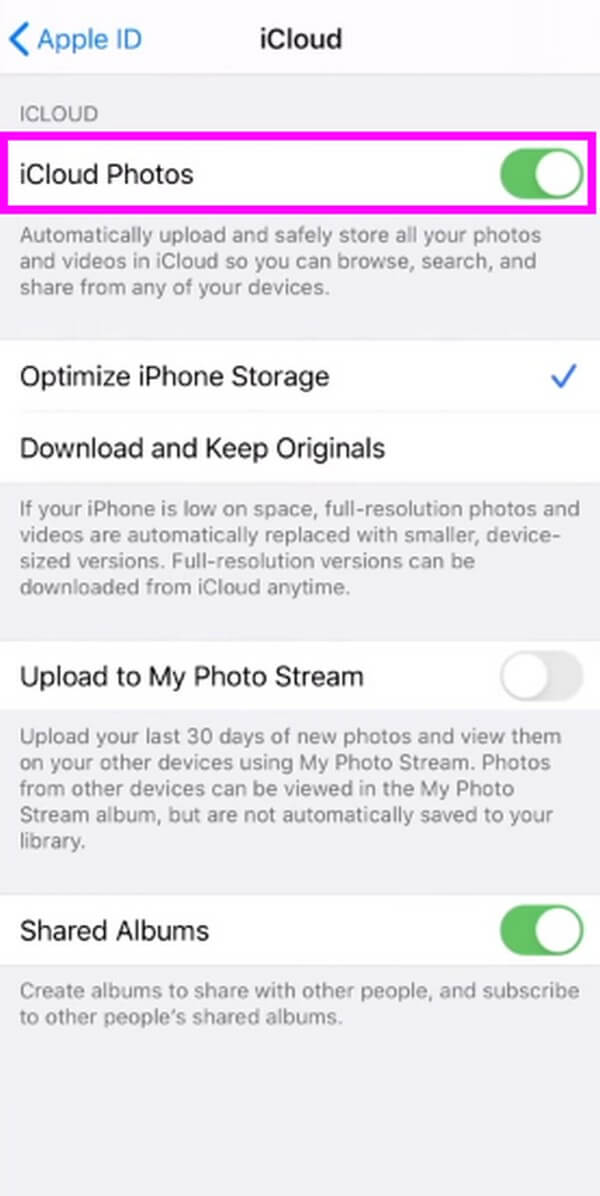 enable iCloud Photos