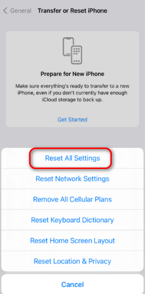 reset all settings on ipad and iphone